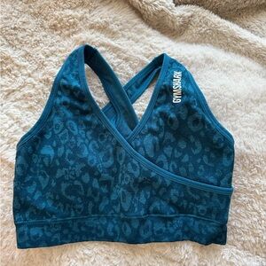 Gymshark Blue Leopard Sports Bra